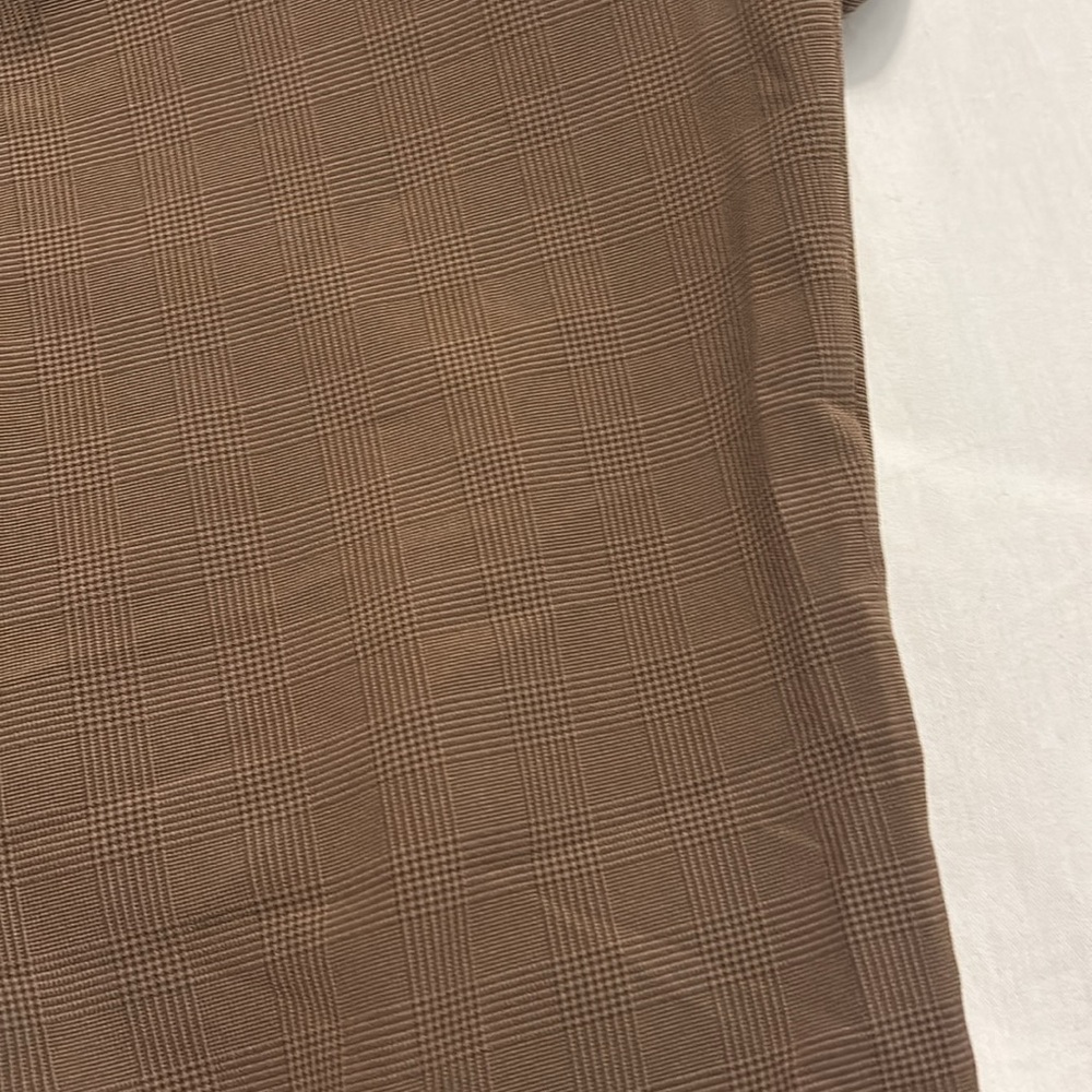 Athleta Skyline Pant Paperbag Waist Belted Pants SZ 8 athleisure brown plaid - Picture 14 of 14